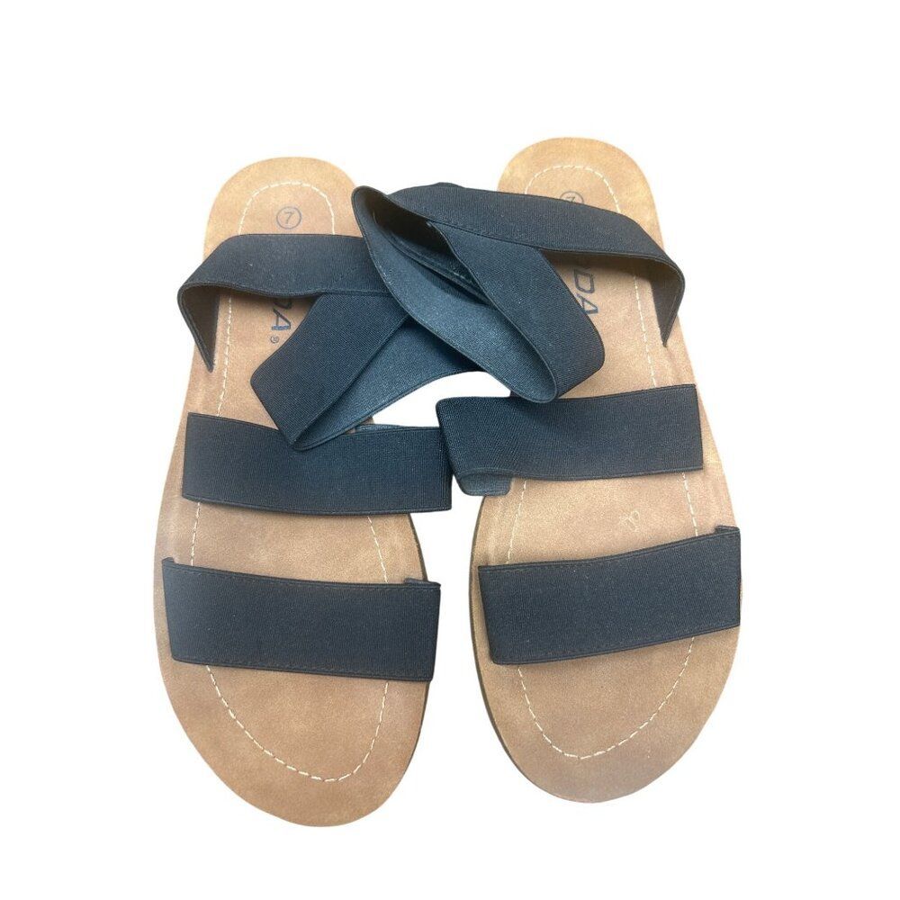 Soda Womens Black Elastic Strap Sandals